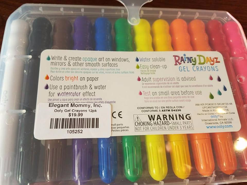 Ooly: Rainy Dayz Gel Crayons - Set of 12 - Elegant Mommy