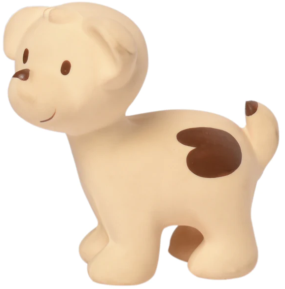 Puppy - Natural Rubber Rattle, Teether & Bath Toy - Elegant Mommy