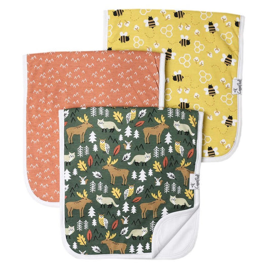 Copper Pearl Atwood Burp Cloth - Elegant Mommy