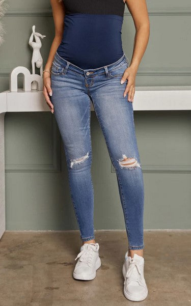 Rainie Maternity Ankle Skinny Jeans - Elegant Mommy