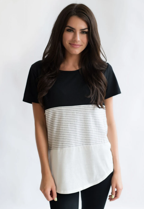 Nursing Queen Color Block Black - Elegant Mommy