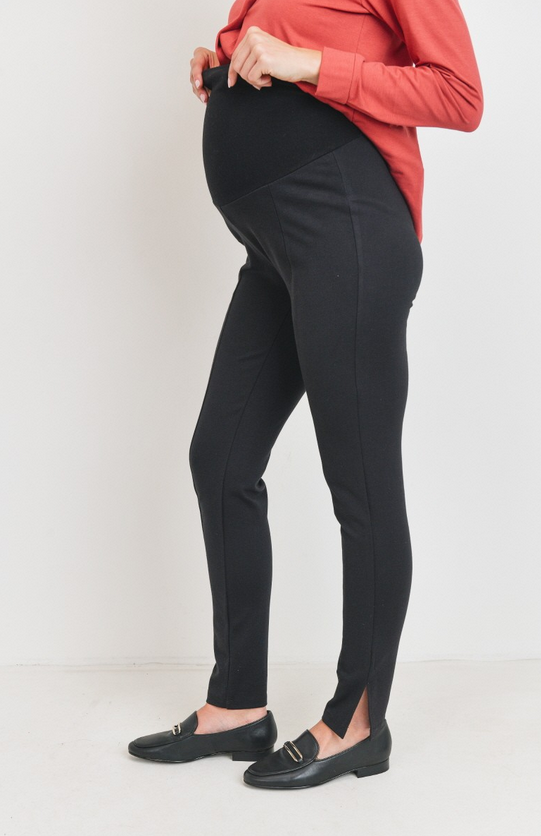 Black Slim Leg Maternity Pants - Elegant Mommy