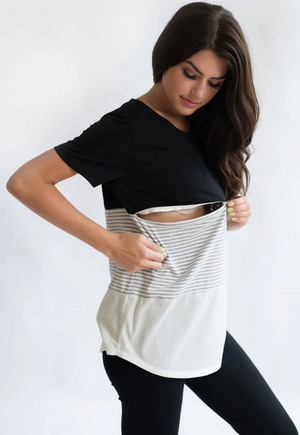 Nursing Queen Color Block Black - Elegant Mommy