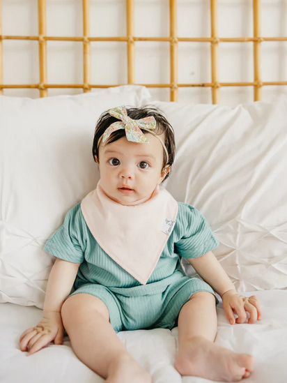 Blush Single Bandana Bib By Copper Pearl - Elegant Mommy