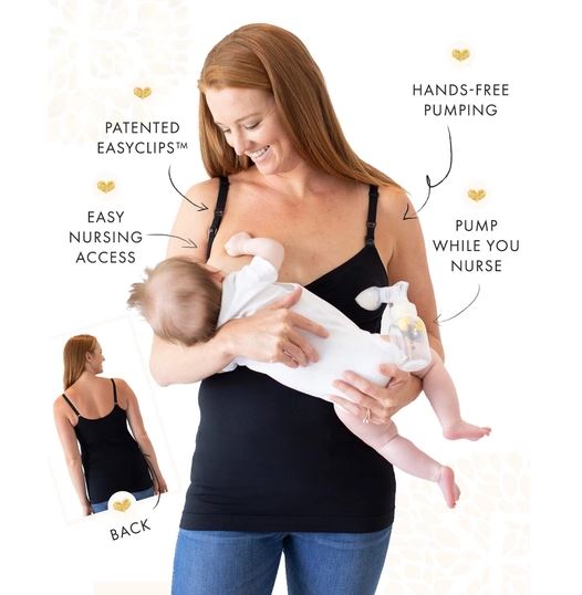 Sublime Hands Free Pumping Tank Black - Elegant Mommy