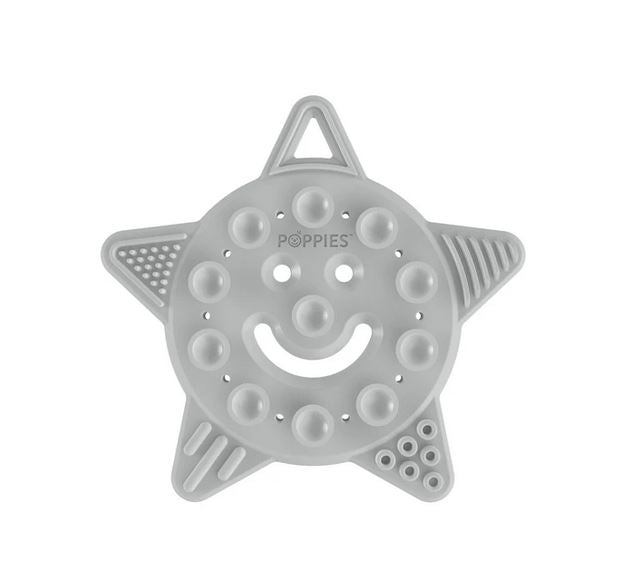 Poppies teether Star Cool Gray - Elegant Mommy