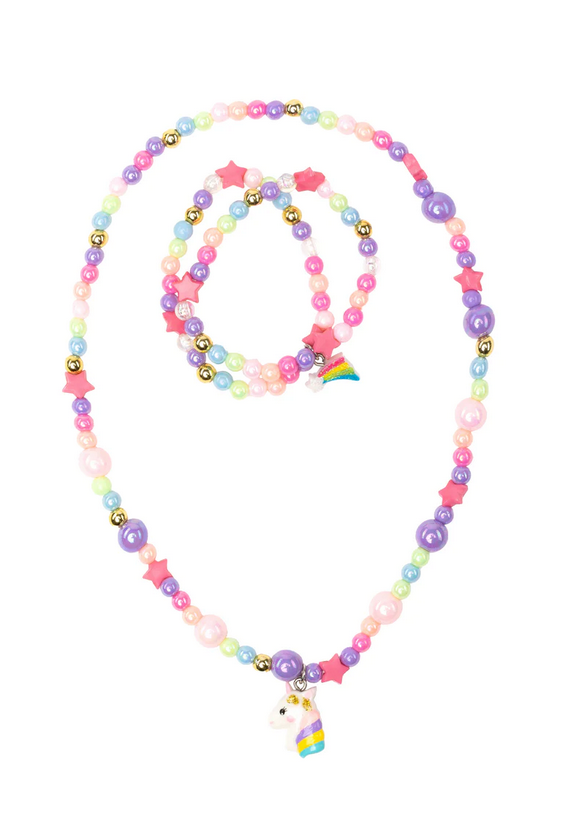 Cheerful Starry Unicorn Necklace / Bracelet Set - Elegant Mommy
