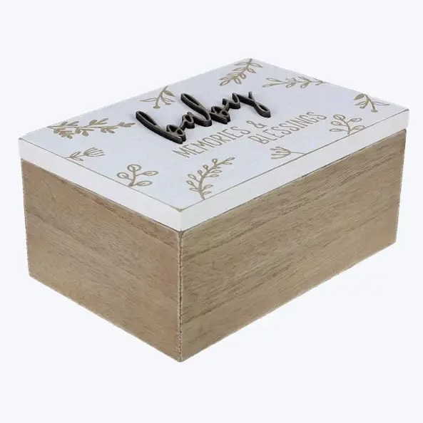 Wood Baby Keepsake Box w/ 3D Lettering - Elegant Mommy