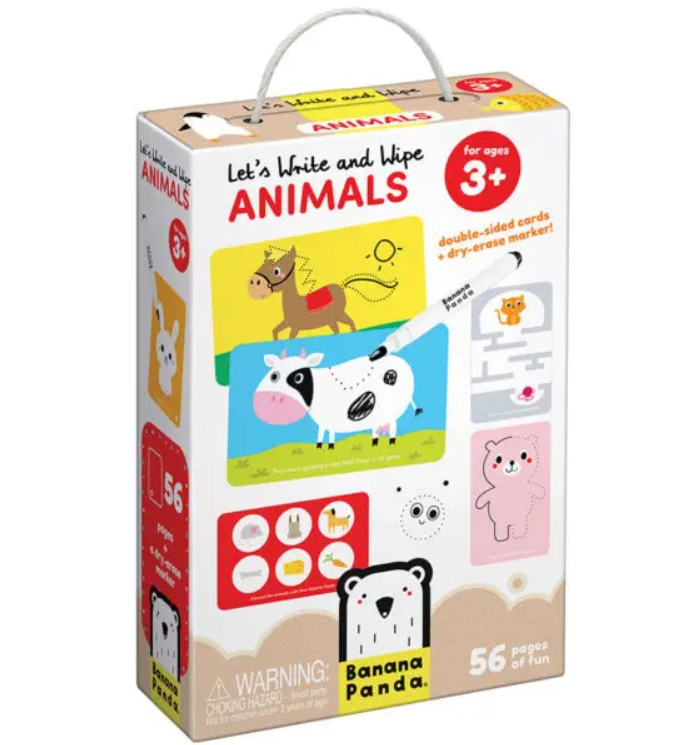 Let's Write and Wipe Animals Dry Erase Age 3+ - Elegant Mommy